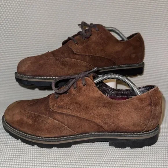 L.L. Bean Brown Suede Wingtip Oxford Lace-Up Dress Shoes Men’s Size 10.5 - Picture 1 of 8